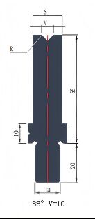 LYNCCN BCY55.88 V10 Press Brake Tooling Single V Die