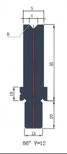 LYNCCN BCY55.88 V12 Single V Die Press Brake Tooling 
